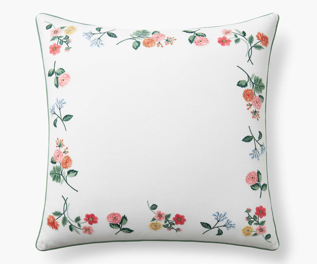 Tracy & Co Embroidered Pillow Cover - Dahlia