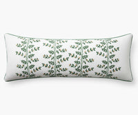 Tracy & Co Embroidered Lumbar Pillow Cover - Climbing Vines White