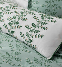 Tracy & Co Embroidered Lumbar Pillow Cover - Climbing Vines White