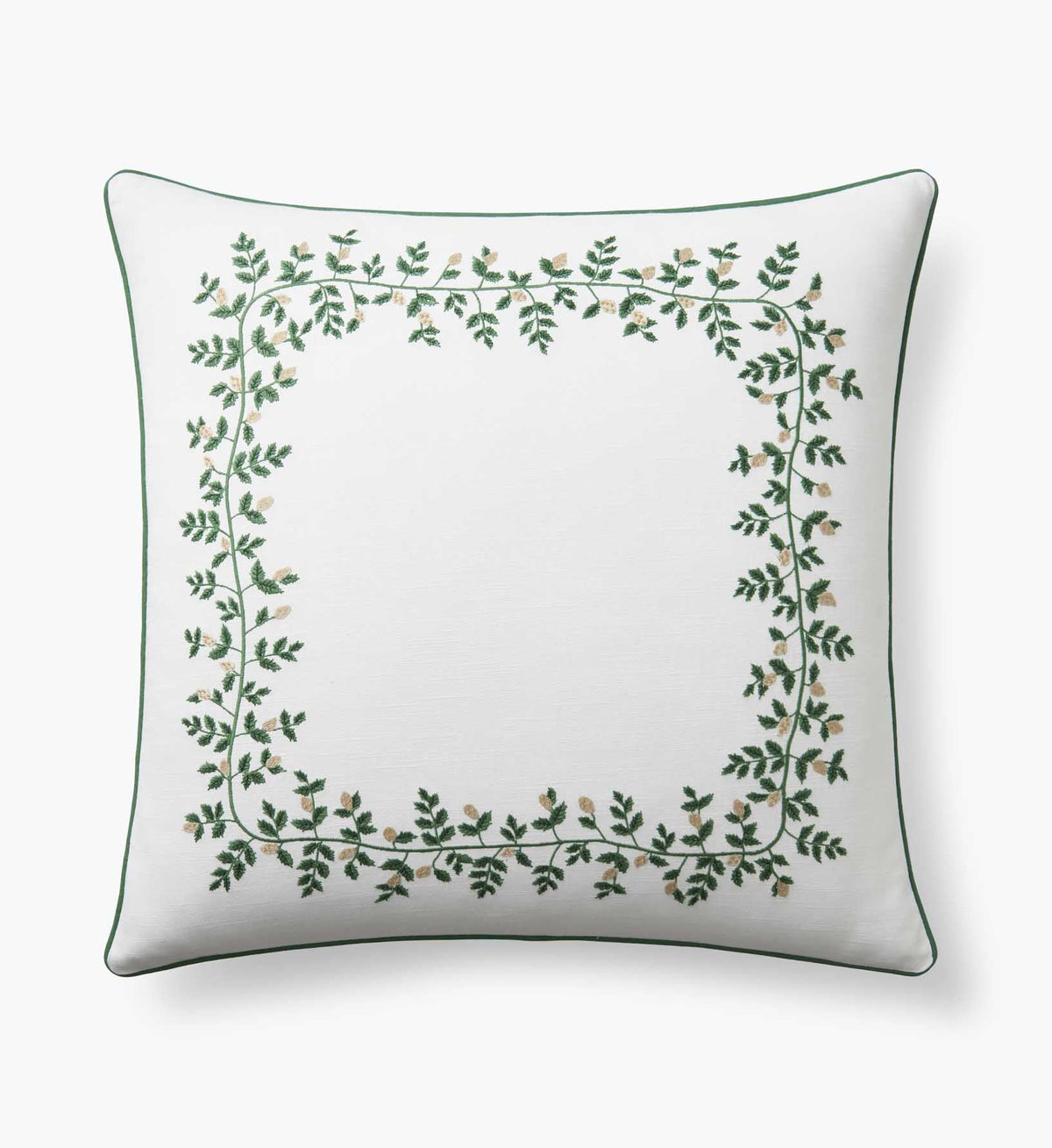 Tracy & Co Embroidered Pillow Cover - Climbing Vines White