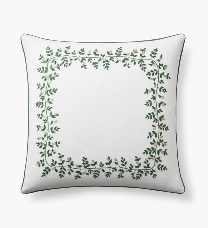 Tracy & Co Embroidered Pillow Cover - Climbing Vines White