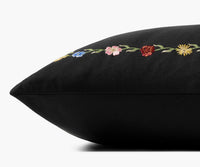 Tracy & Co Curio Border Embroidered Pillow - Black