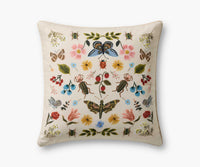 Tracy & Co Curio Garden Embroidered Pillow - White