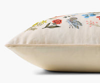 Tracy & Co Curio Garden Embroidered Pillow - White