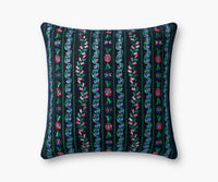 Tracy & Co Delphine Embroidered Pillow - Navy