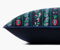 Tracy & Co Delphine Embroidered Pillow - Navy