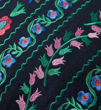 Tracy & Co Delphine Embroidered Pillow - Navy