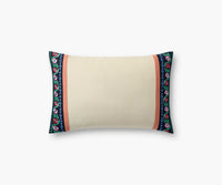 Tracy & Co Delphine Stripe Embroidered Lumbar Pillow - Multi