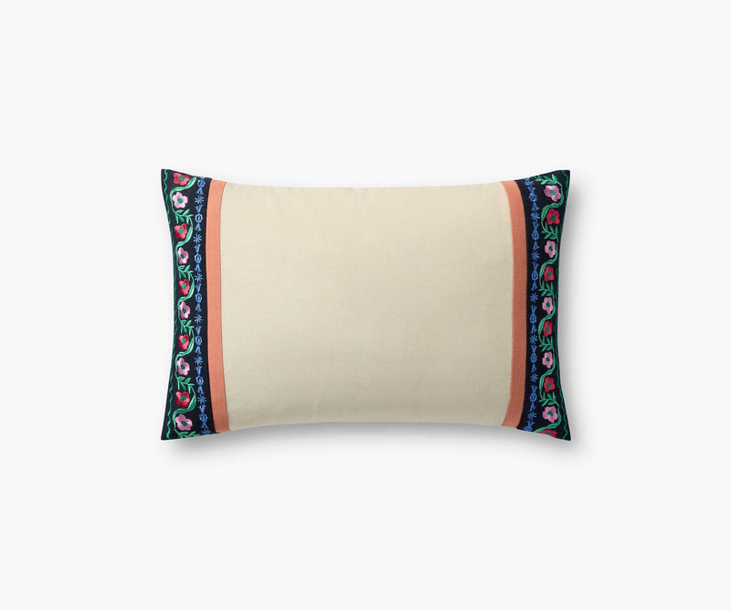 Tracy & Co Delphine Stripe Embroidered Lumbar Pillow - Multi