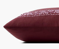 Tracy & Co Estee Border Embroidered Pillow - Mulberry