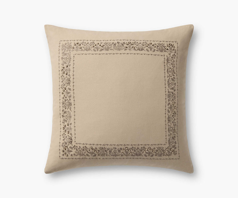 Tracy & Co Estee Border Embroidered Pillow - Cream