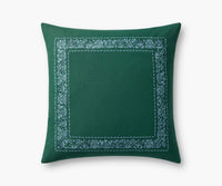Tracy & Co Estee Border Embroidered Pillow - Hunter