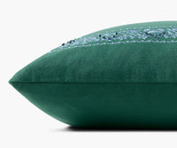 Tracy & Co Estee Border Embroidered Pillow - Hunter