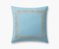 Tracy & Co Estee Border Embroidered Pillow - Blue