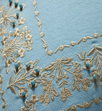 Tracy & Co Estee Border Embroidered Pillow - Blue