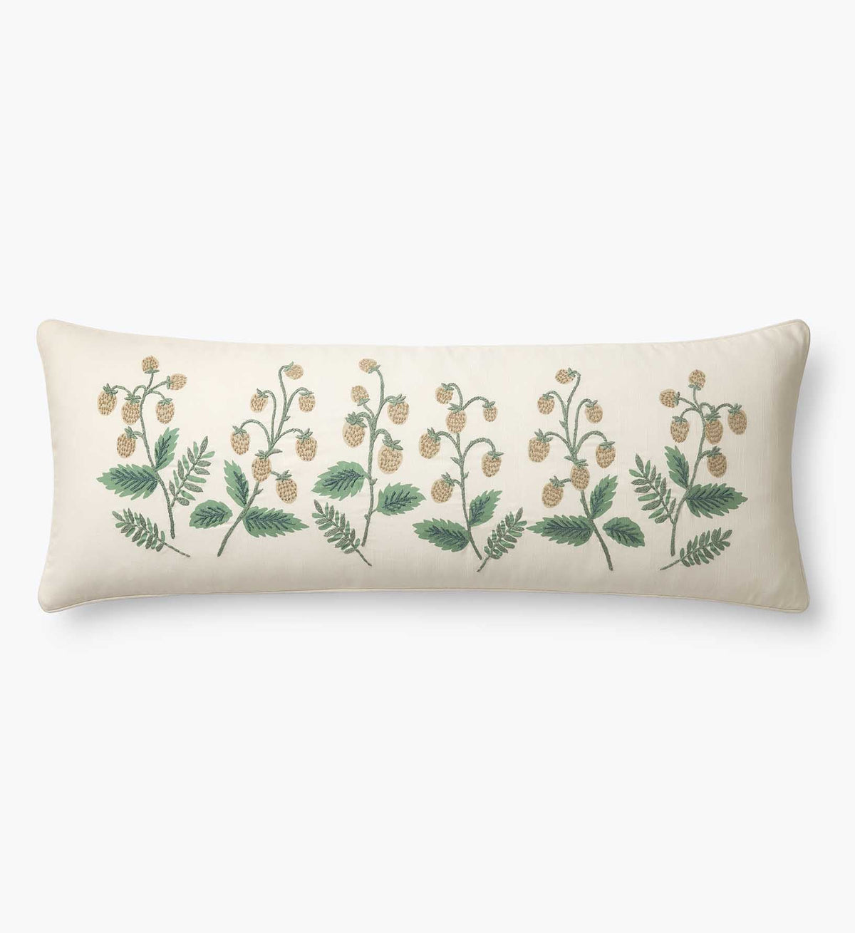 Tracy & Co Embroidered Lumbar Pillow Cover - Strawberry Fields