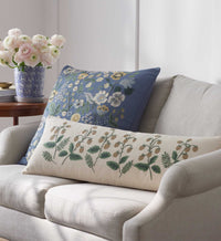 Tracy & Co Embroidered Lumbar Pillow Cover - Strawberry Fields