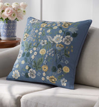 Tracy & Co Embroidered Pillow Cover - Strawberry Fields Green