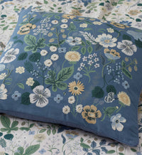 Tracy & Co Embroidered Pillow Cover - Strawberry Fields Green