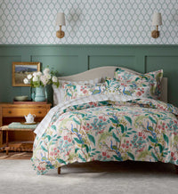 Tracy & Co Embroidered Lumbar Pillow Cover - Peacock Ivory