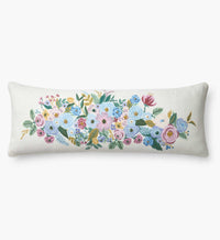 Tracy & Co Embroidered Lumbar Pillow Cover - Garden Party Ivory