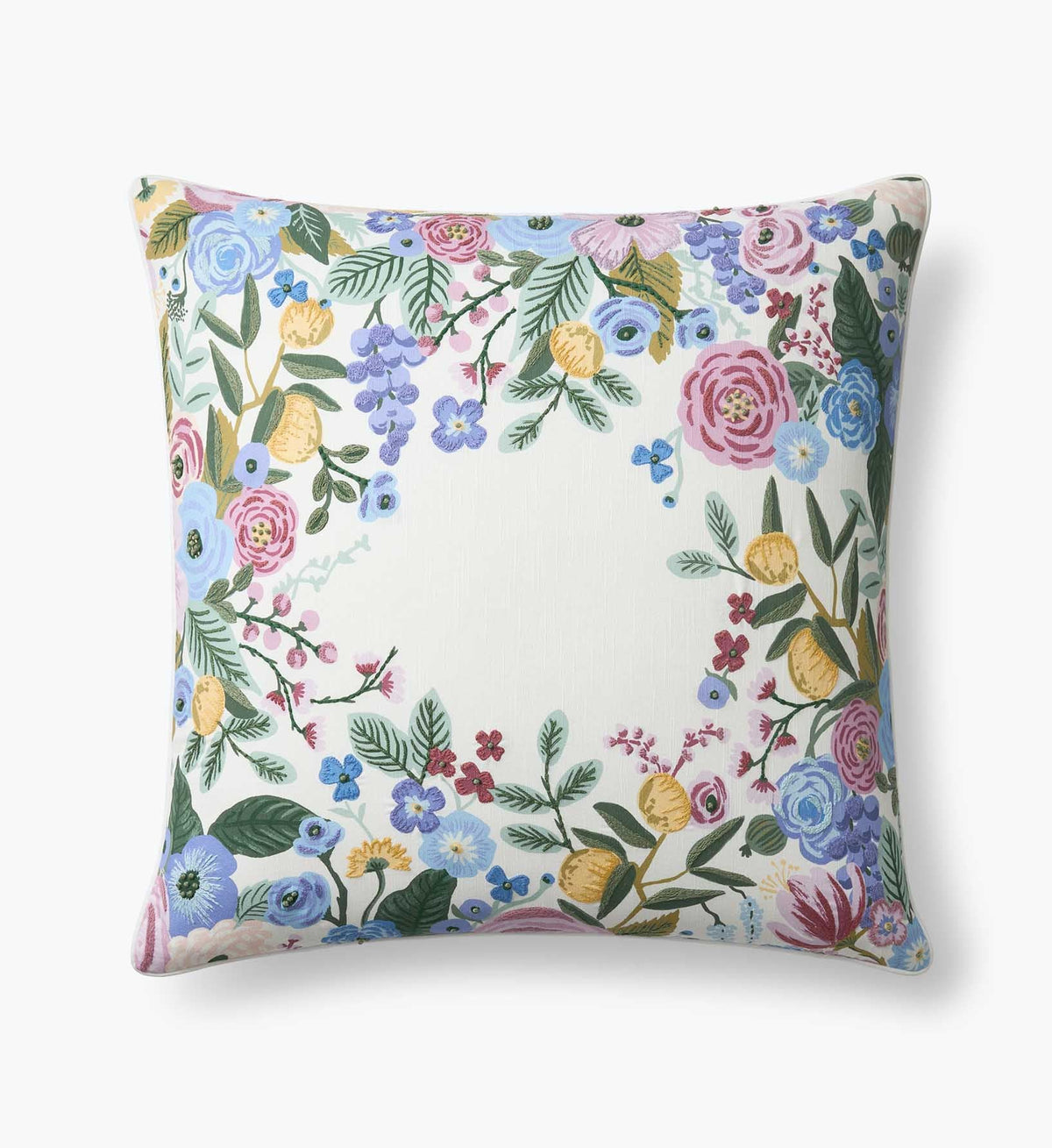 Tracy & Co Embroidered Pillow Cover - Garden Party Ivory