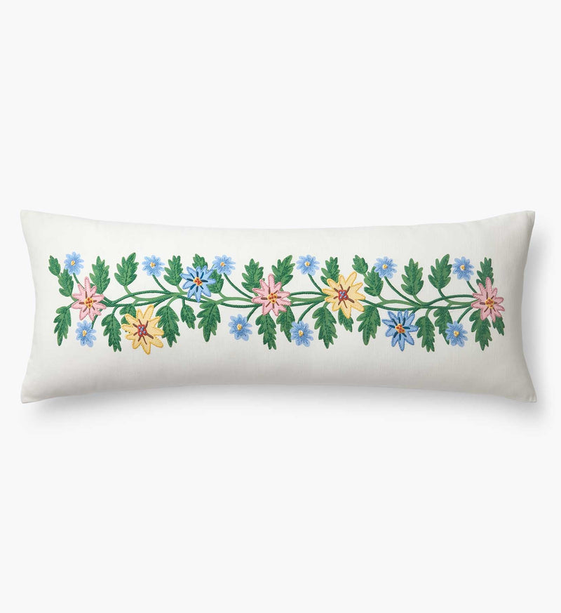 Tracy & Co Embroidered Lumbar Pillow Cover - Helena