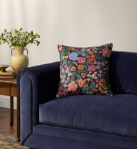Tracy & Co Burgundy Blossom Embroidered Pillow - Burgundy