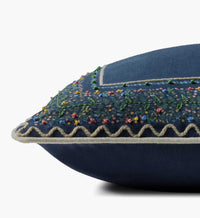 Tracy & Co Garden Vines Embroidered Pillow - Blue