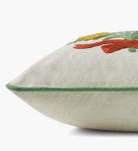 Tracy & Co Helena Bouquets Embroidered Lumbar Pillow - Ivory