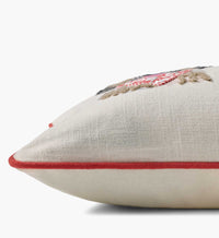 Tracy & Co Hot Dogs Embroidered Lumbar Pillow - White