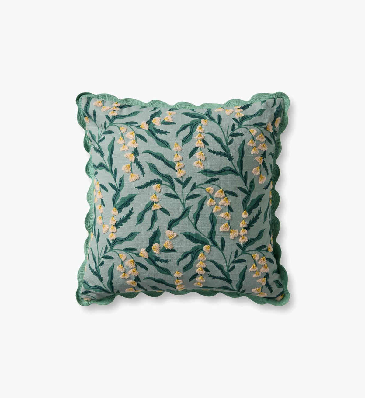 Tracy & Co Lily of the Valley Embroidered Pillow - Light Green