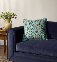 Tracy & Co Lily of the Valley Embroidered Pillow - Light Green