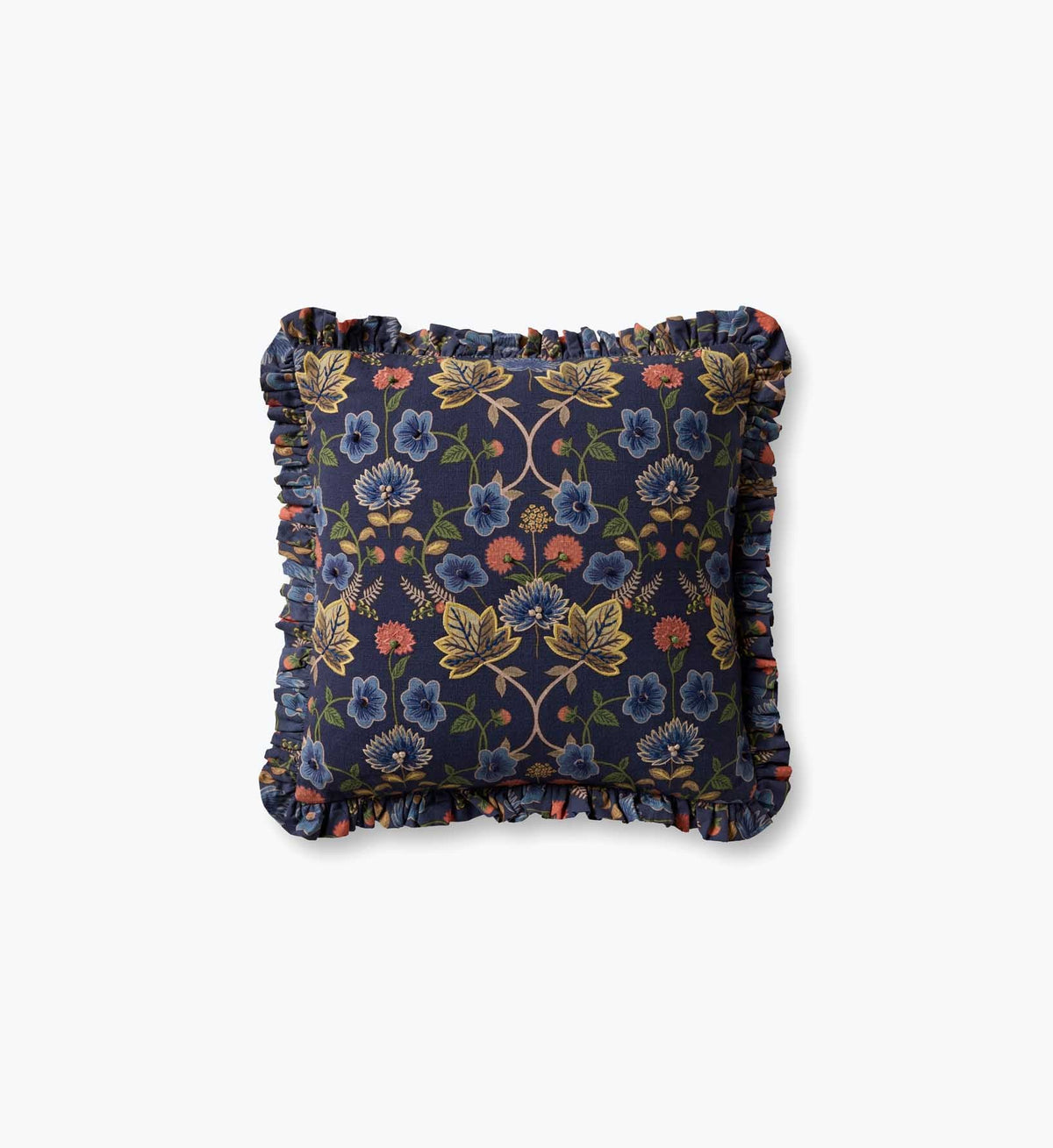 Tracy & Co Maple Embroidered Pillow - Blue