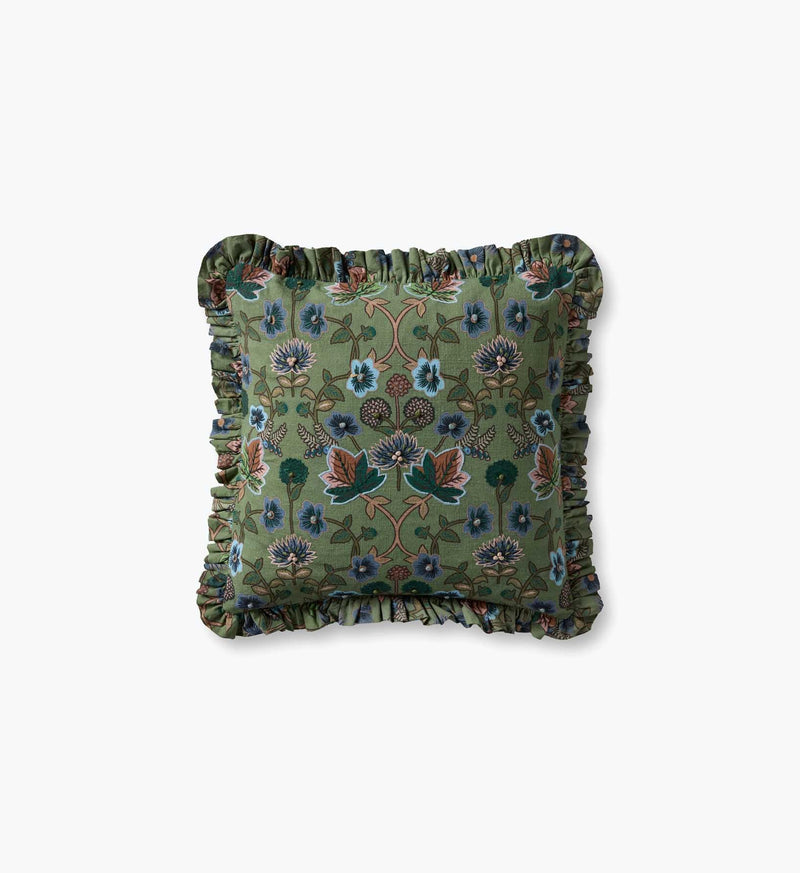 Tracy & Co Maple Embroidered Pillow - Green