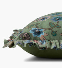 Tracy & Co Maple Embroidered Pillow - Green