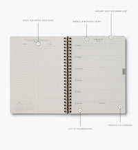Tracy & Co 2027 12-Month Softcover Spiral Planner - Sage Hydrangea