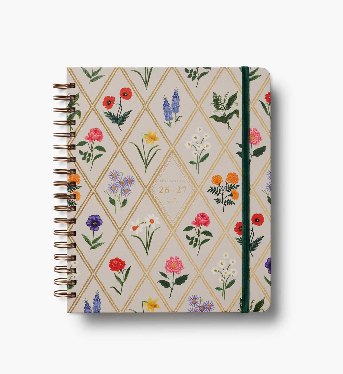 Tracy & Co 2026-2027 17-Month Academic Hardcover Spiral Planner - Garden Study