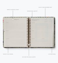 Tracy & Co 2026-2027 17-Month Academic Hardcover Spiral Planner - Garden Study