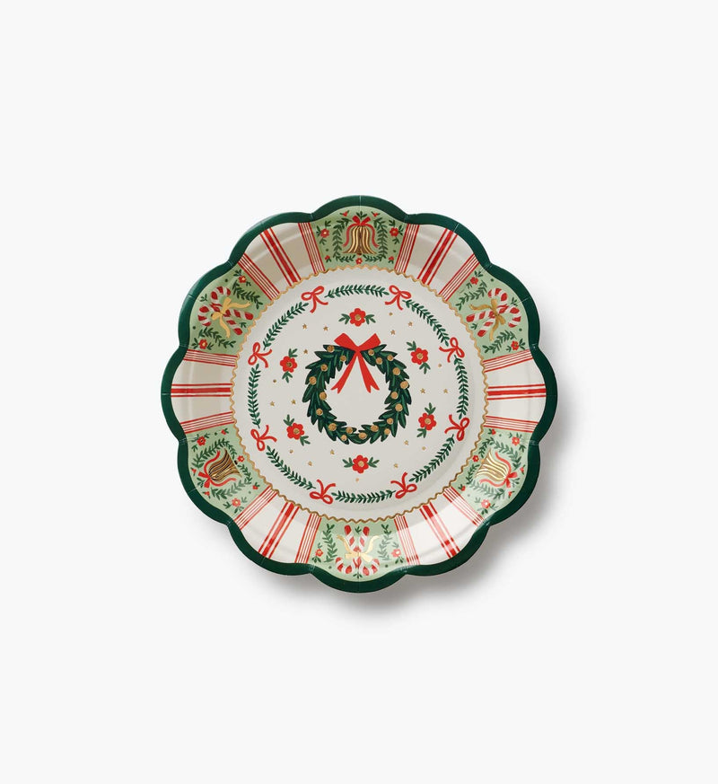 Tracy & Co Small Paper Plates - Holly Jolly
