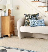 Tracy & Co Costa Wildwood Jute Rug - Ivory & French Blue