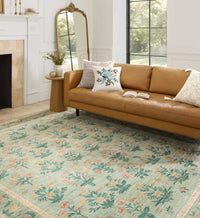 Tracy & Co Eden Mughal Rose Power Loomed Rug - Moss