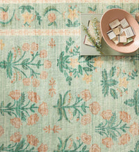 Tracy & Co Eden Mughal Rose Power Loomed Rug - Moss