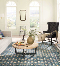 Tracy & Co Eden Lattice Power Loomed Rug - Indigo