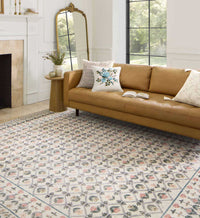 Tracy & Co Eden Lattice Power Loomed Rug - Ivory