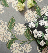 Tracy & Co Joie Hydrangea Wool-Hooked Rug - Grey