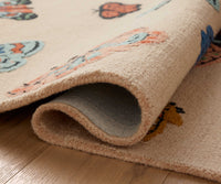 Tracy & Co Highgrove Butterfly House Wool Hooked Rug - Blush