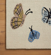 Tracy & Co Highgrove Butterfly House Wool Hooked Rug - Cream