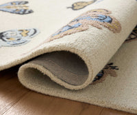 Tracy & Co Highgrove Butterfly House Wool Hooked Rug - Cream