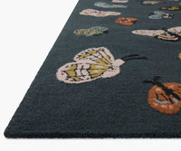 Tracy & Co Highgrove Butterfly House Wool Hooked Rug - Charcoal